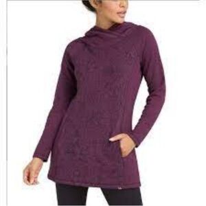 prAna Tarane Daily Tunic Hoodie Sweatshirt in Maroon